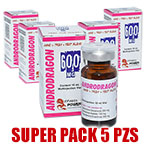 Super Pack 5 pzs de AndroDragon 600 - Nandro + Trenbo + Testo. Dragon Power - Súper Pack de 5 AndroDragon 600. Esteroide Inyectable de 3 sustancias!