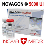 NOVAGON ® 5,000 UI Gonadotrofina Coriónica Humana. Nova Meds - Estimulante de los tejidos intersticiales de las gonadas. Solución inyectable.